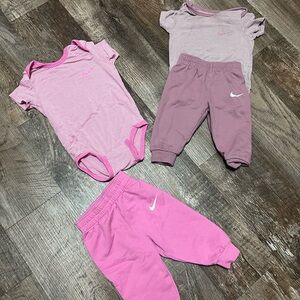 Nike Baby Pink and Purple Outfit Set